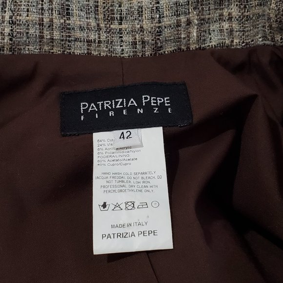 Patrizia Pepe Firenzi Italy Sz 42 Beige/Brown Blazer Jacket Cotton Blend… - Picture 5 of 8